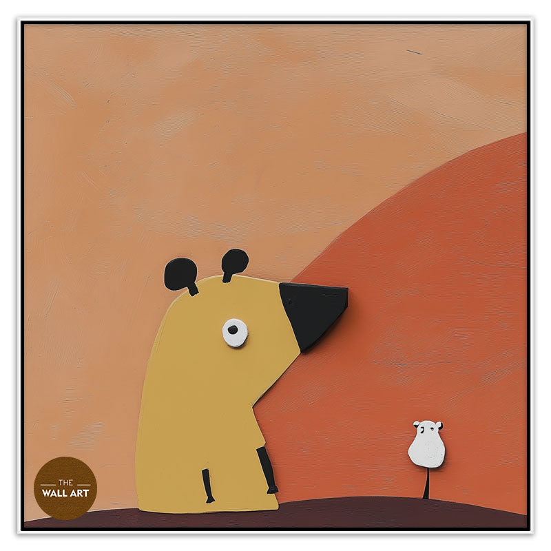 DOG AND RED SUN