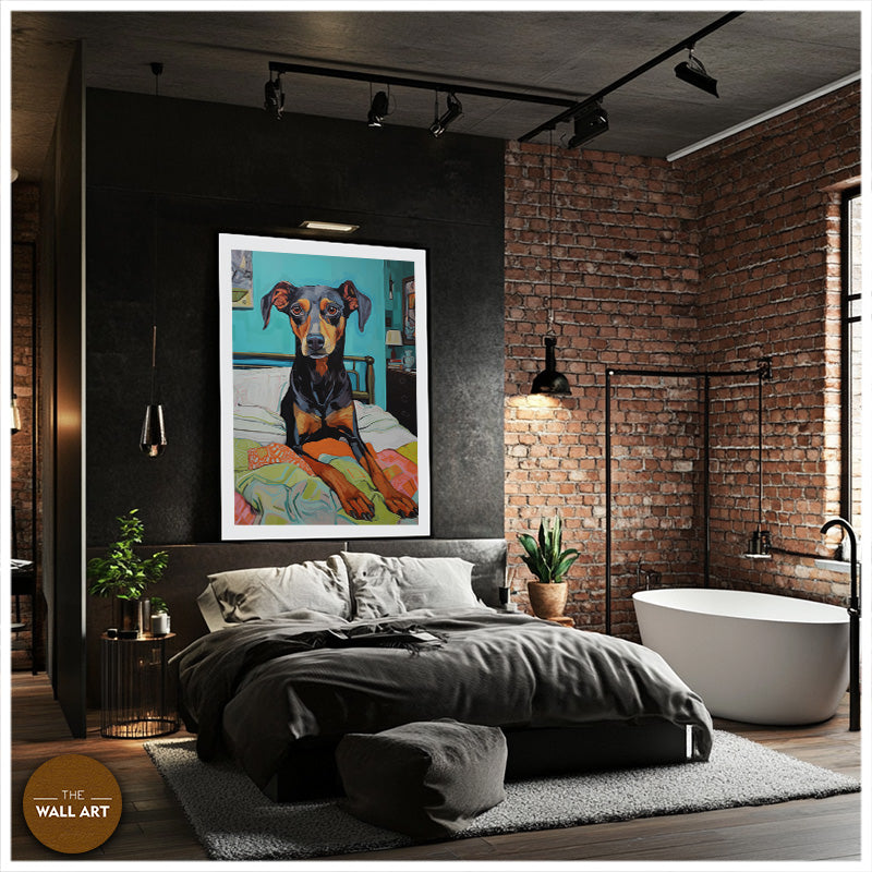 DOG ON BED