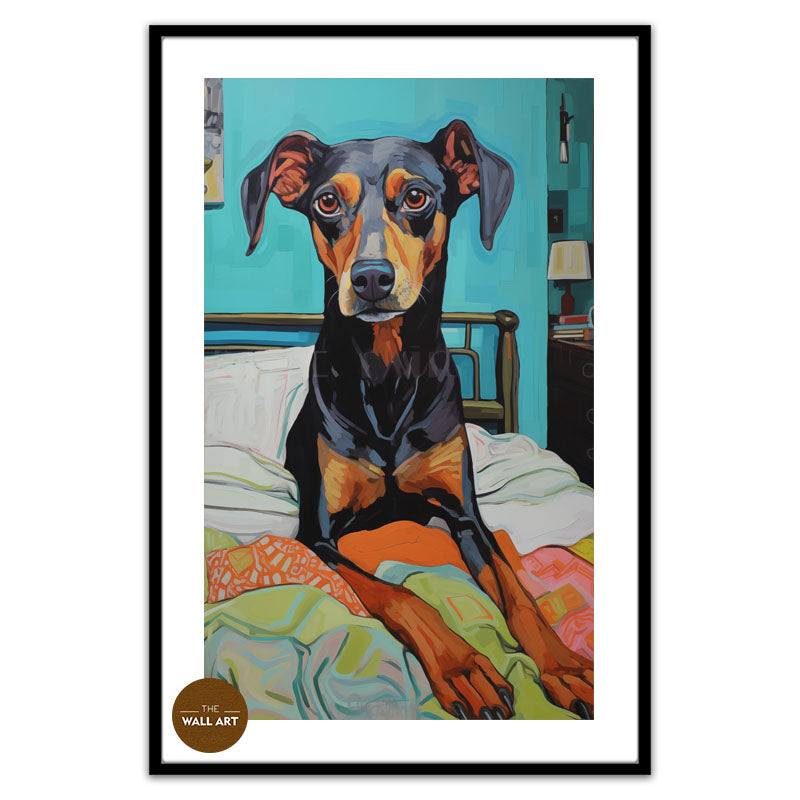 DOG ON BED