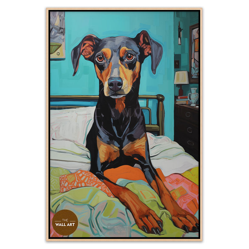 DOG ON BED