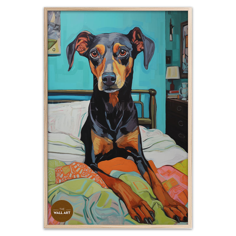 DOG ON BED