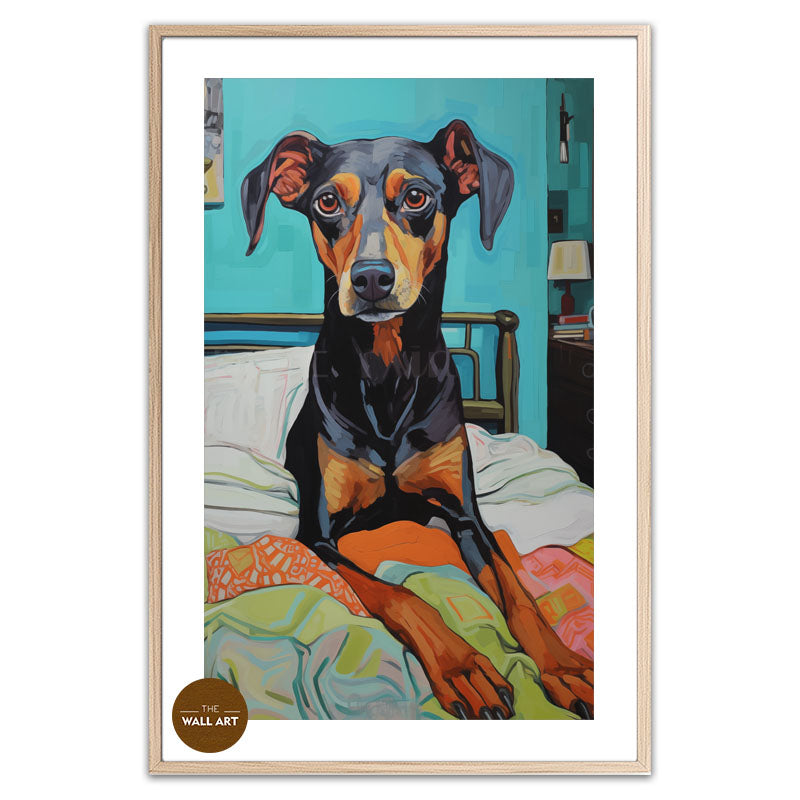 DOG ON BED