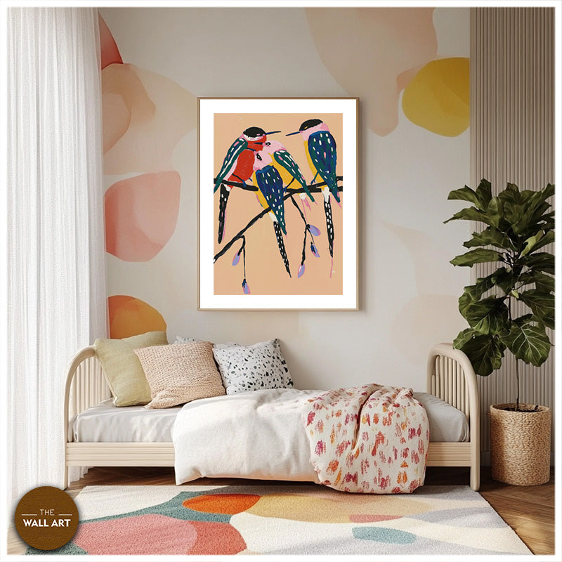 FLOCK OF BIRD ON BRANCH