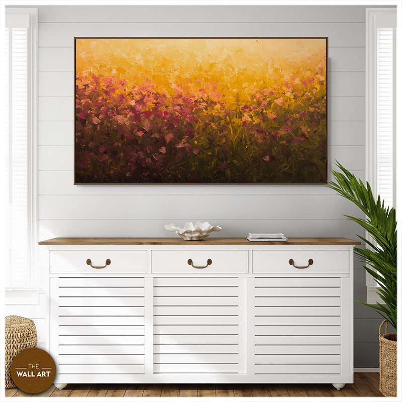 FLOWER FIELD IN SUNSET