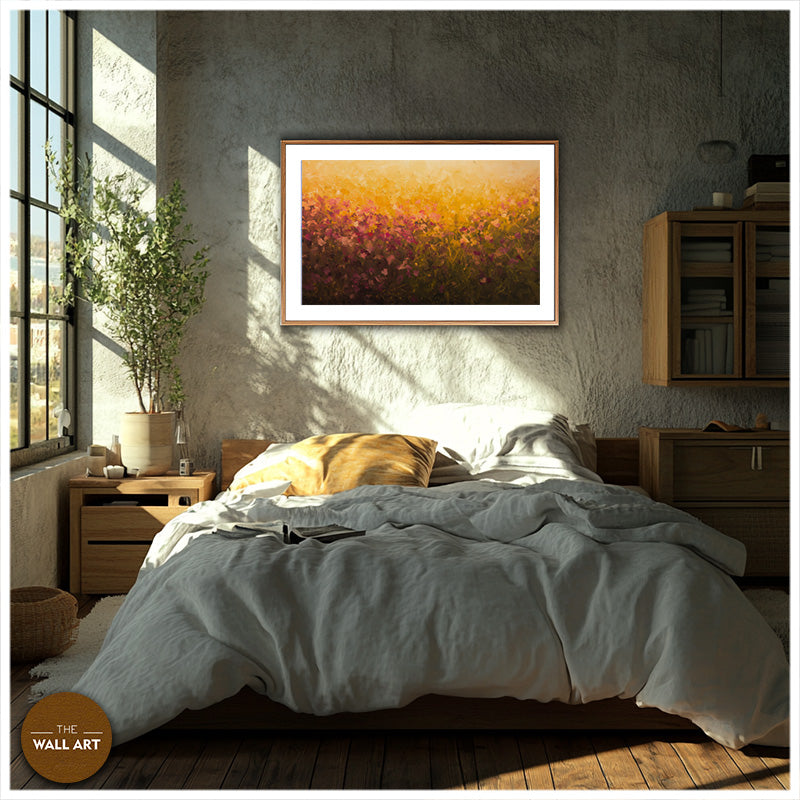 FLOWER FIELD IN SUNSET