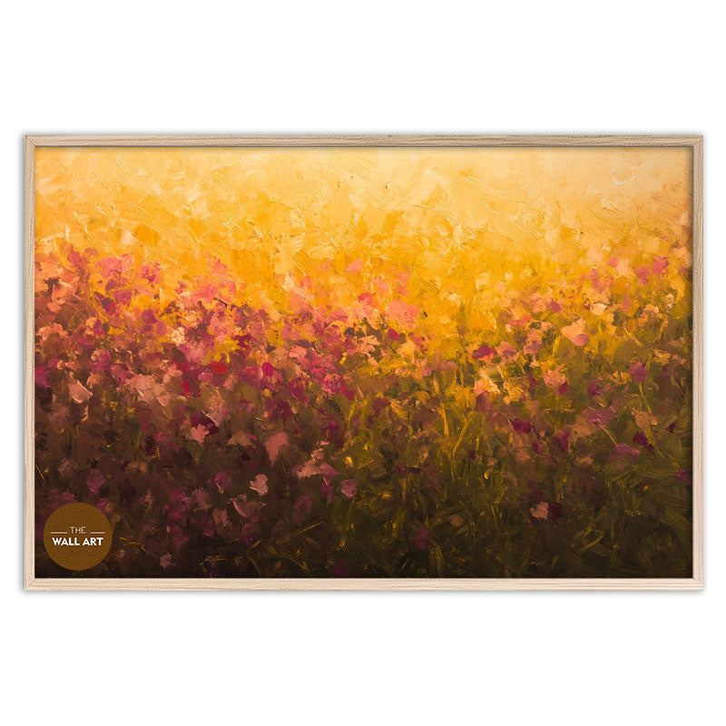 FLOWER FIELD IN SUNSET