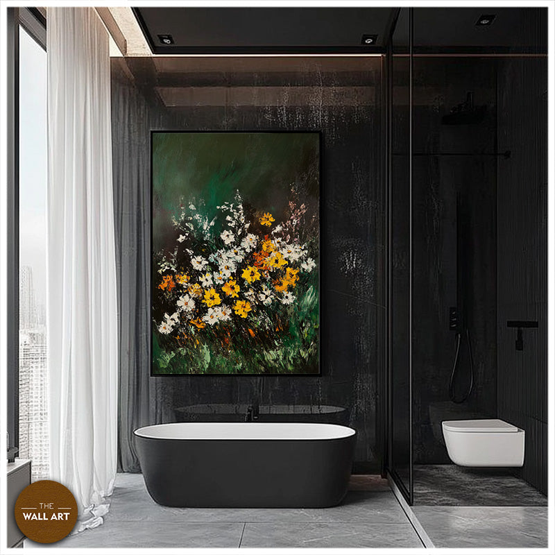FLOWERS IN GREEN SHADE I