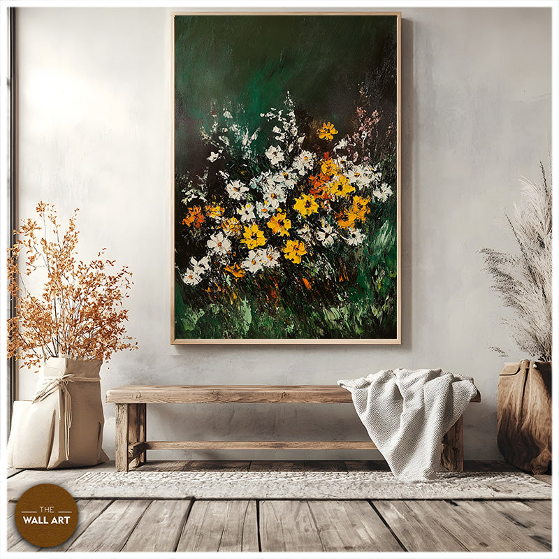 FLOWERS IN GREEN SHADE I