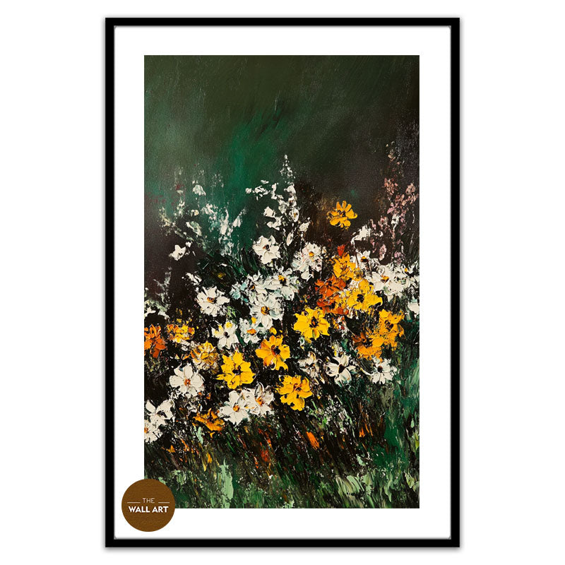 FLOWERS IN GREEN SHADE I