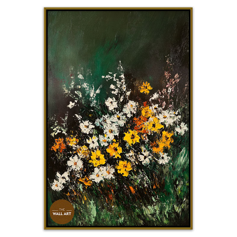 FLOWERS IN GREEN SHADE I