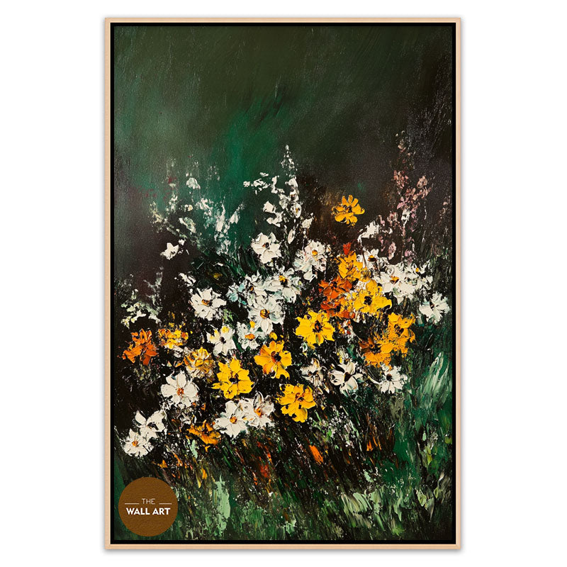 FLOWERS IN GREEN SHADE I