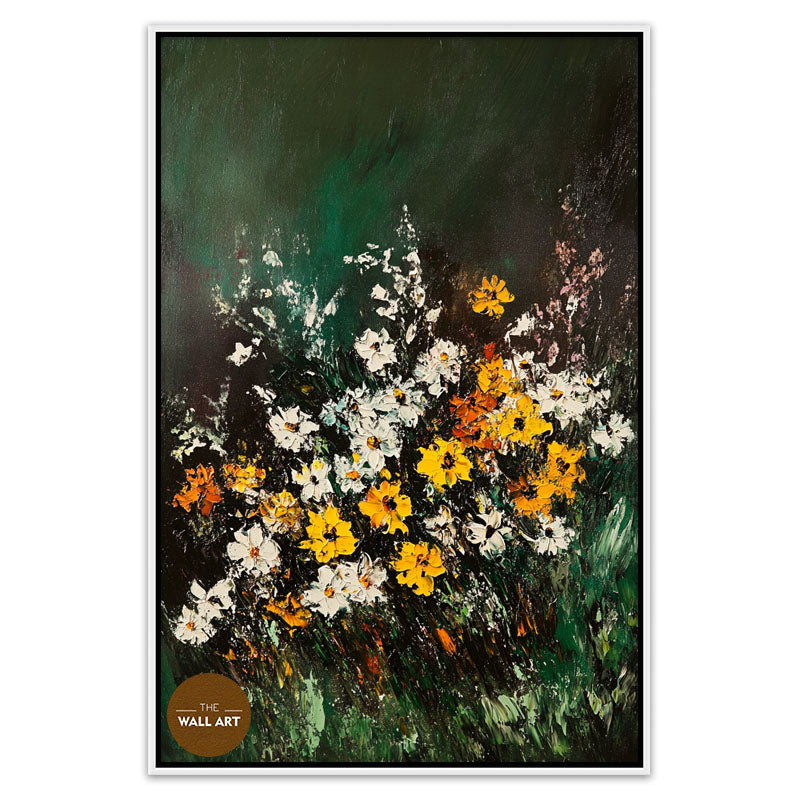 FLOWERS IN GREEN SHADE I