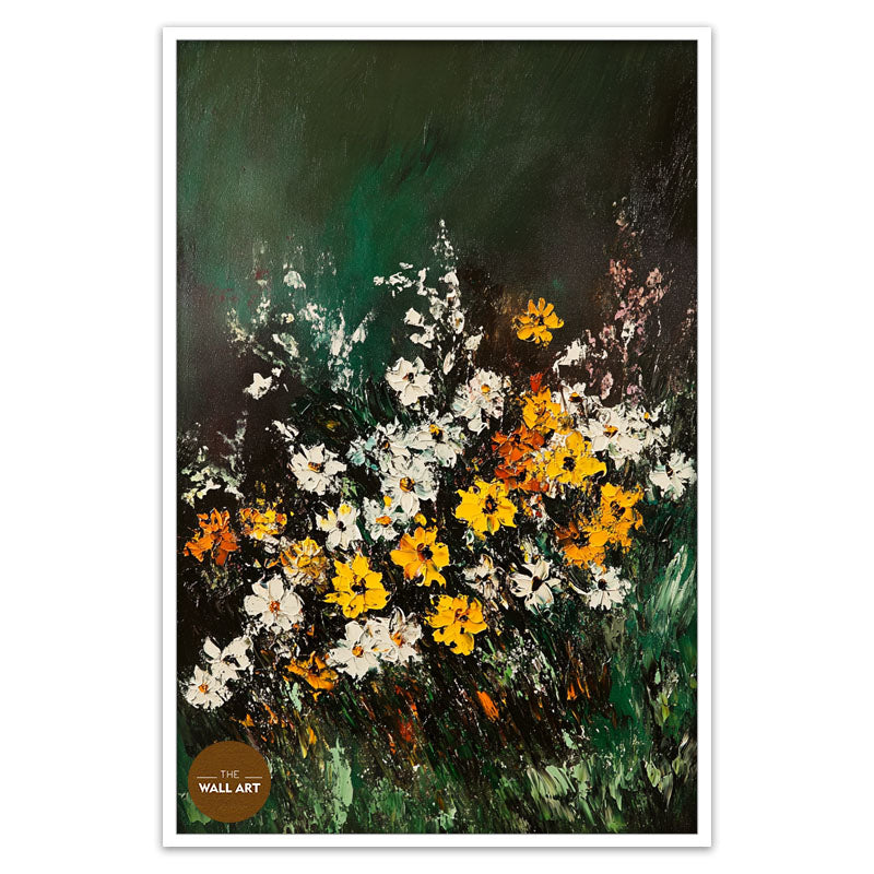 FLOWERS IN GREEN SHADE I