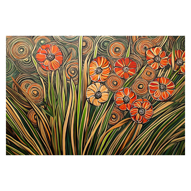 FLOWERS VASE IN ORANGE SHADE II