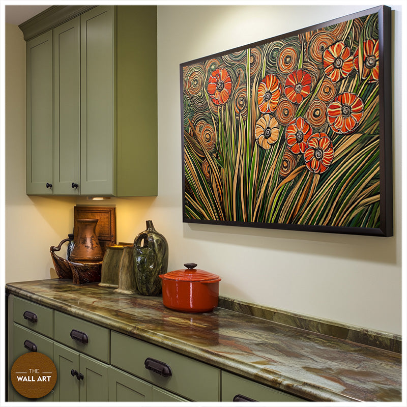 FLOWERS VASE IN ORANGE SHADE II