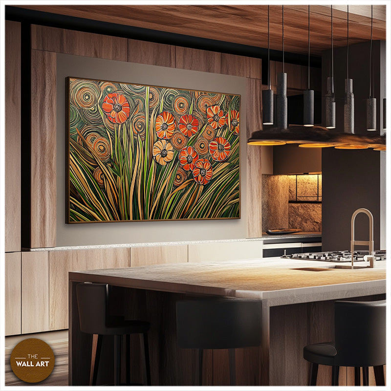 FLOWERS VASE IN ORANGE SHADE II