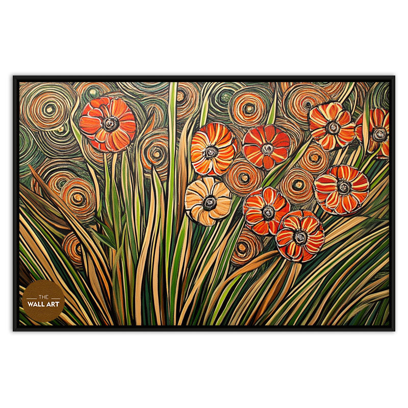 FLOWERS VASE IN ORANGE SHADE II