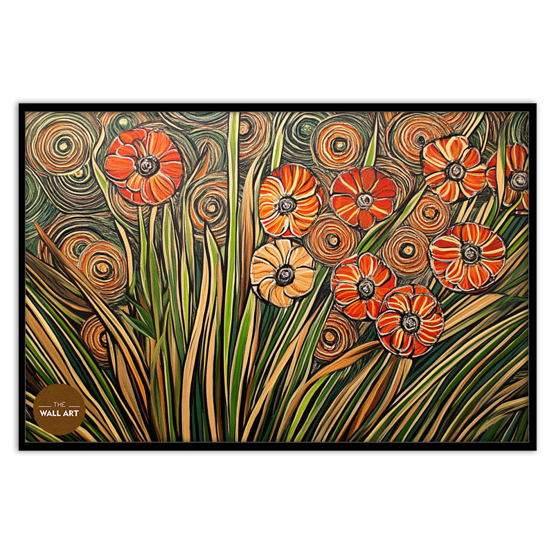 FLOWERS VASE IN ORANGE SHADE II