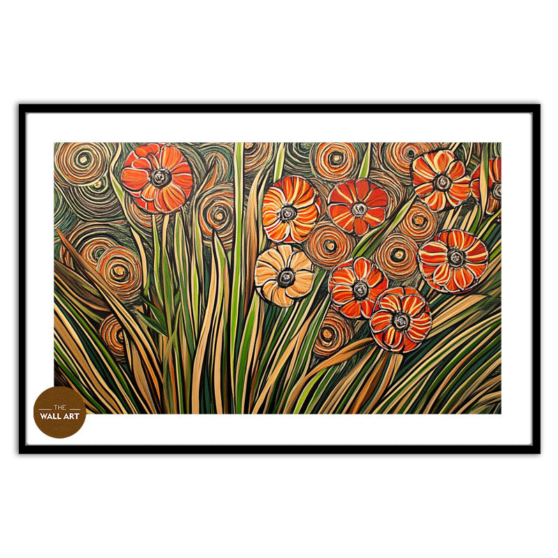 FLOWERS VASE IN ORANGE SHADE II
