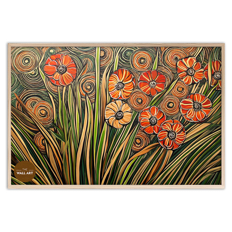 FLOWERS VASE IN ORANGE SHADE II