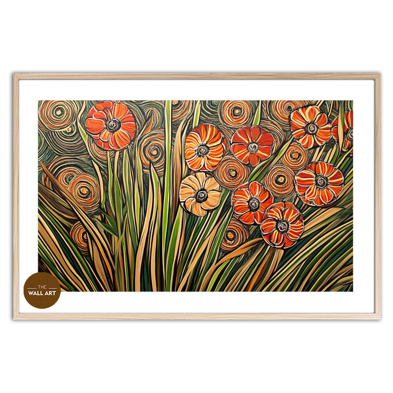 FLOWERS VASE IN ORANGE SHADE II