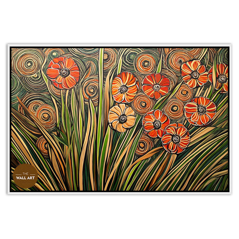 FLOWERS VASE IN ORANGE SHADE II