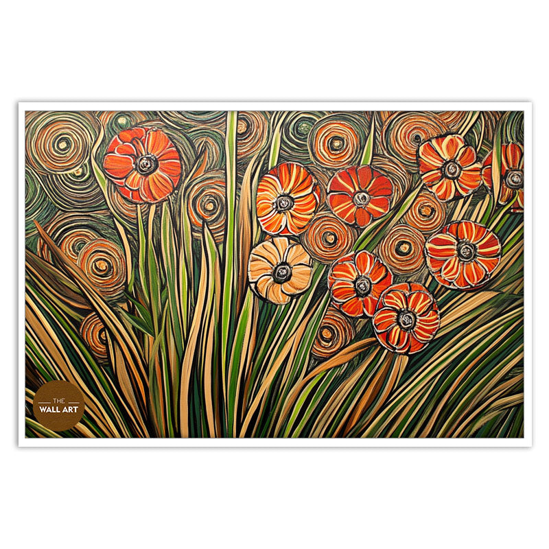 FLOWERS VASE IN ORANGE SHADE II
