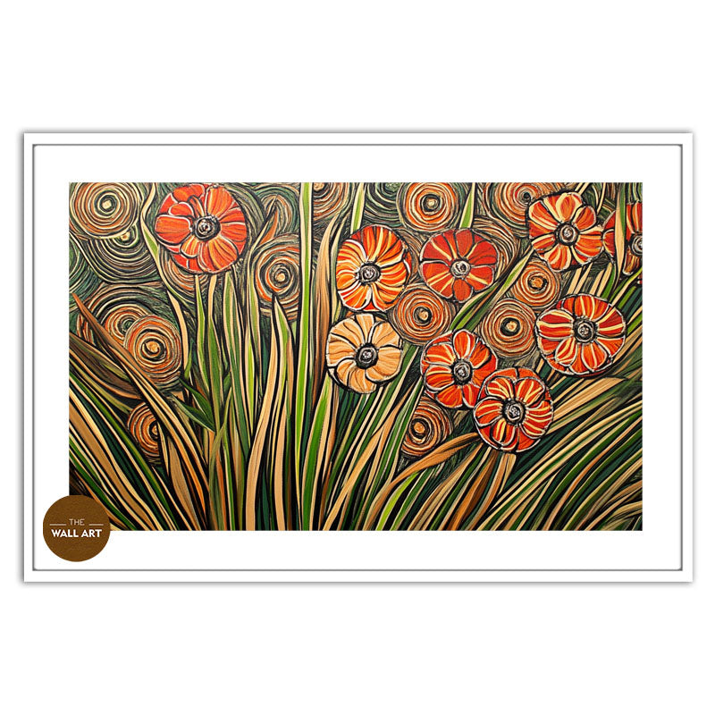 FLOWERS VASE IN ORANGE SHADE II