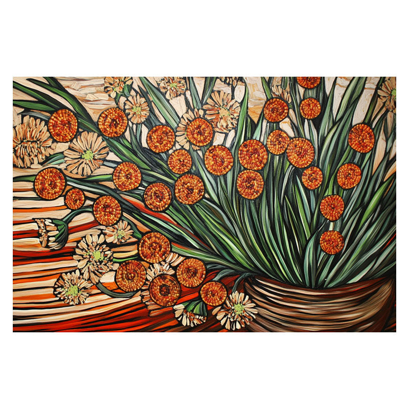 FLOWERS VASE IN ORANGE SHADE I