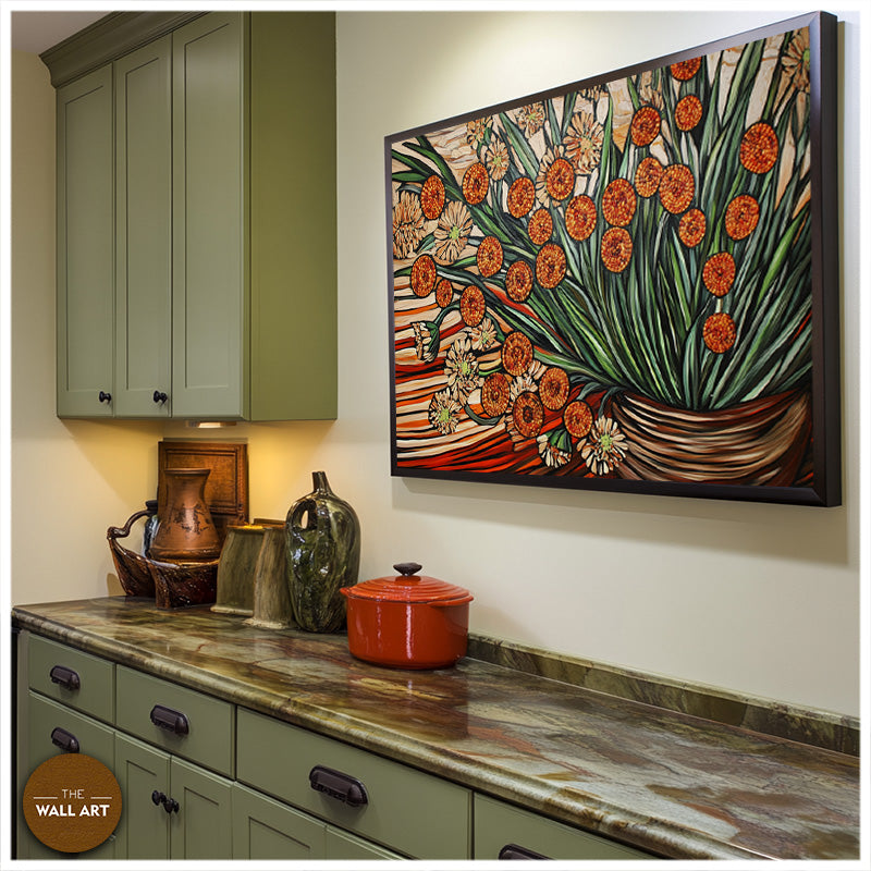 FLOWERS VASE IN ORANGE SHADE I