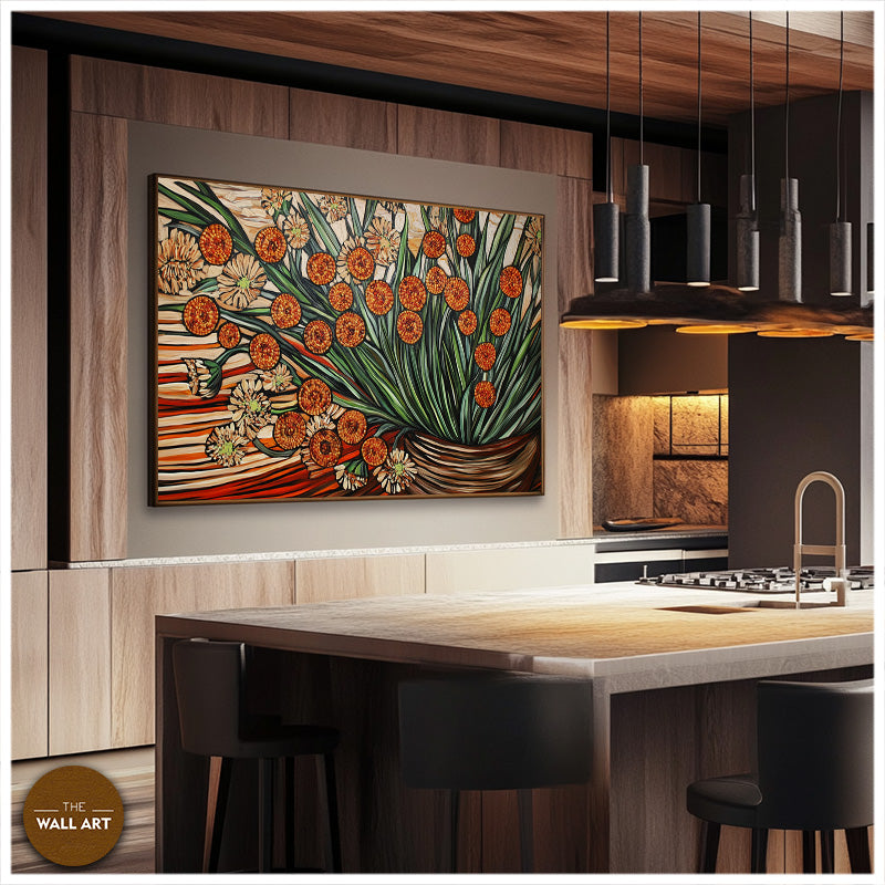 FLOWERS VASE IN ORANGE SHADE I
