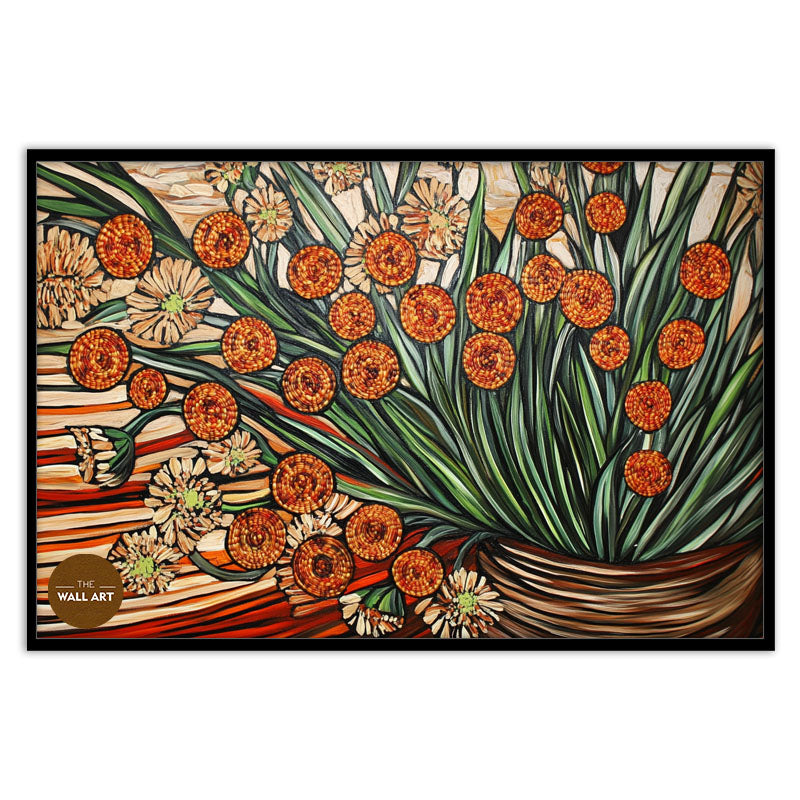 FLOWERS VASE IN ORANGE SHADE I