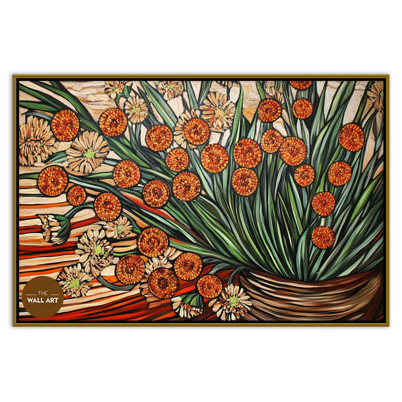 FLOWERS VASE IN ORANGE SHADE I