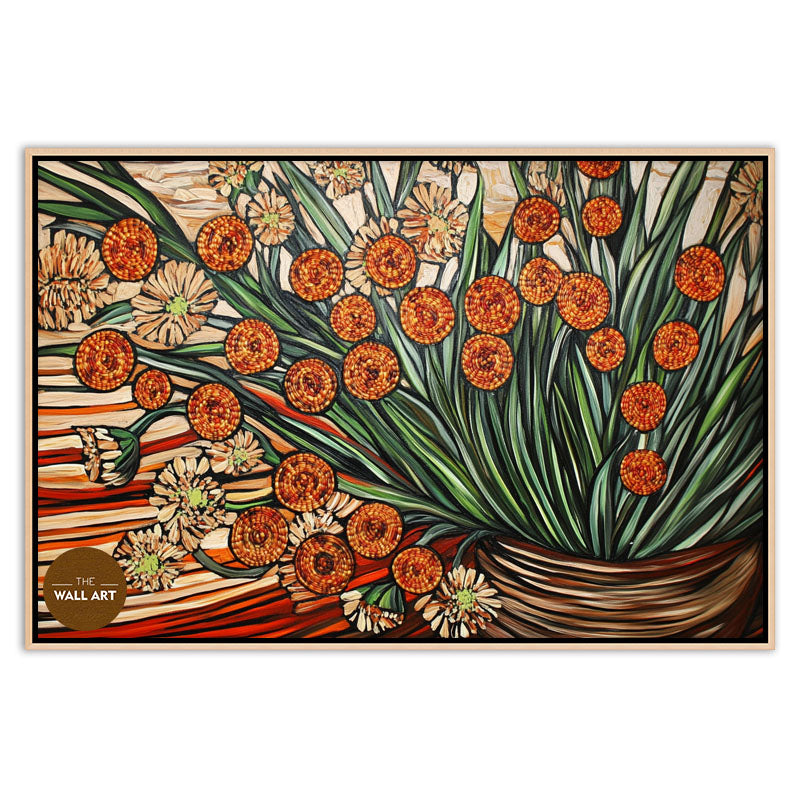 FLOWERS VASE IN ORANGE SHADE I