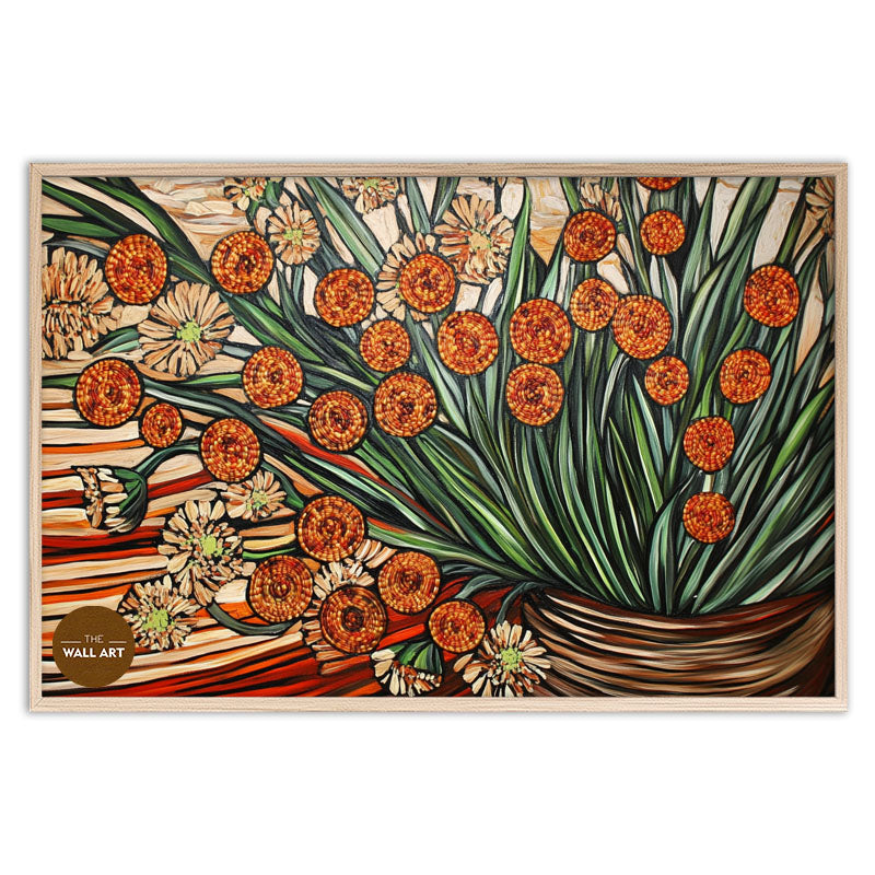 FLOWERS VASE IN ORANGE SHADE I