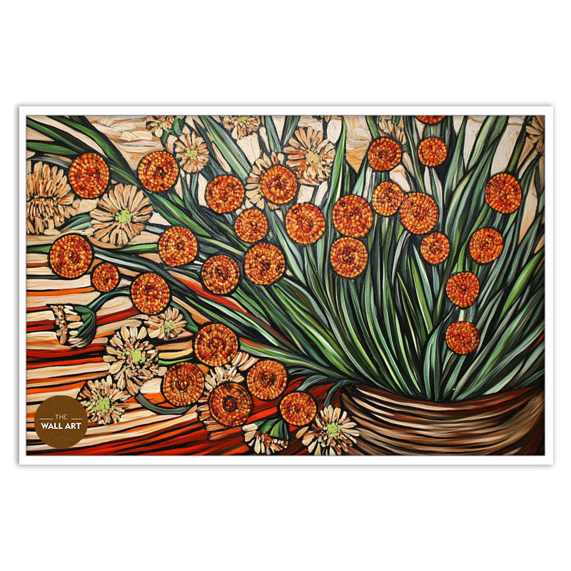 FLOWERS VASE IN ORANGE SHADE I