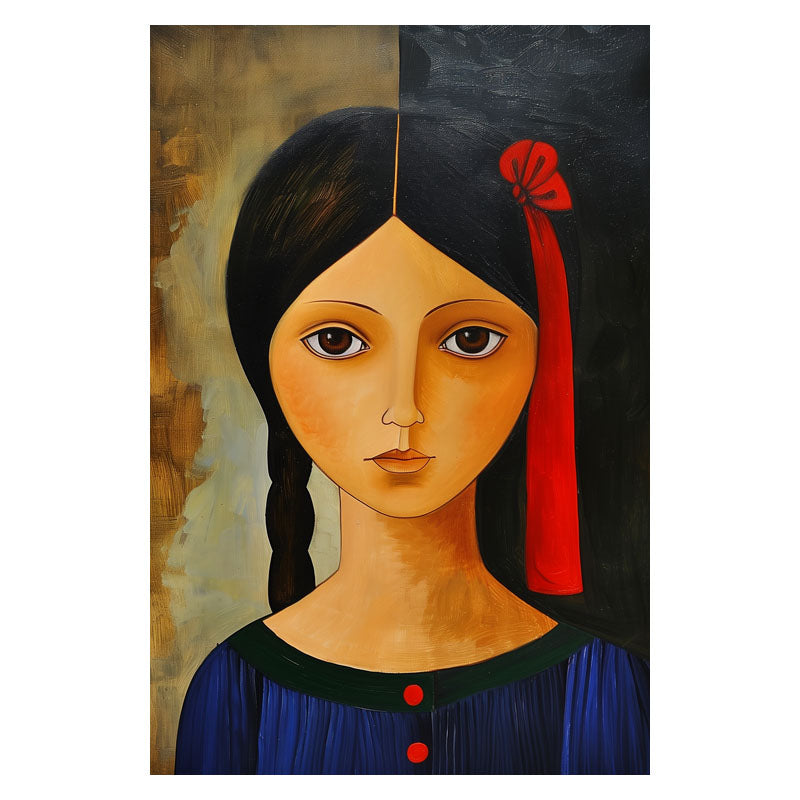 GIRL WITH RED RIBBON
