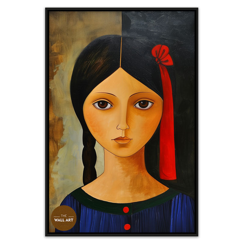 GIRL WITH RED RIBBON