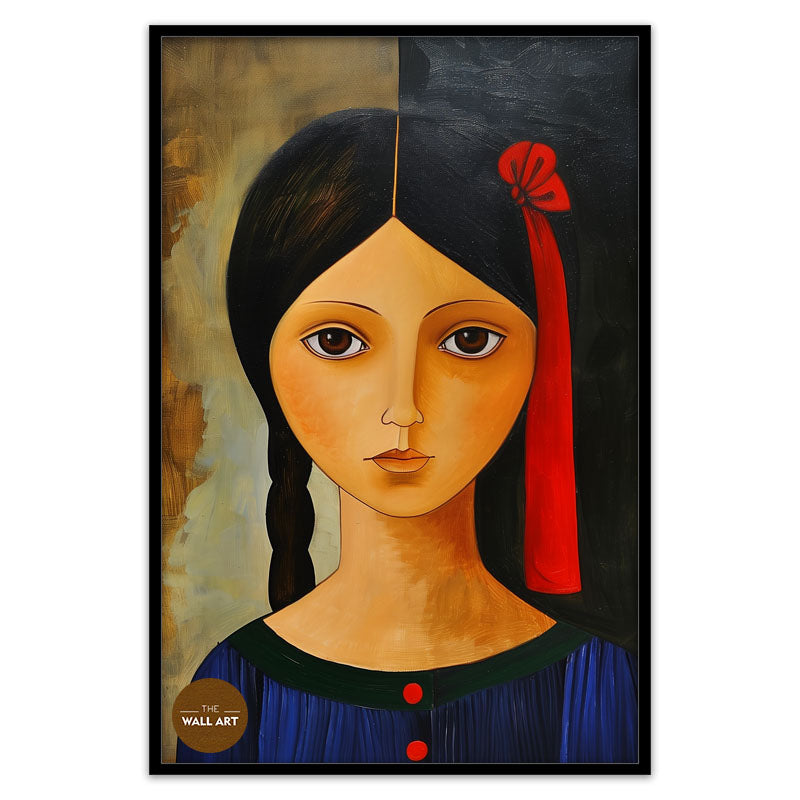 GIRL WITH RED RIBBON