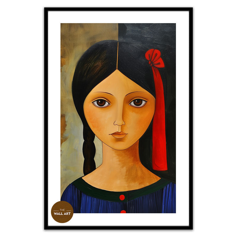 GIRL WITH RED RIBBON