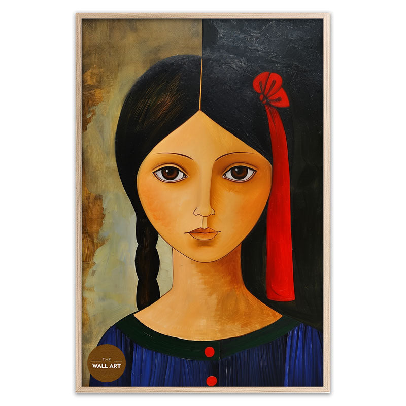 GIRL WITH RED RIBBON