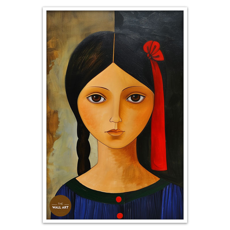 GIRL WITH RED RIBBON
