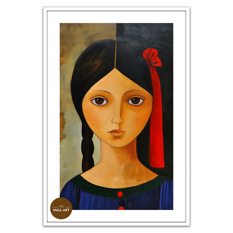 GIRL WITH RED RIBBON