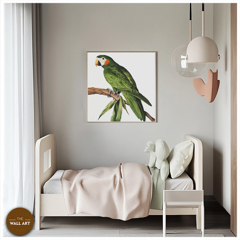 GREEN PARROT ON BRANCH