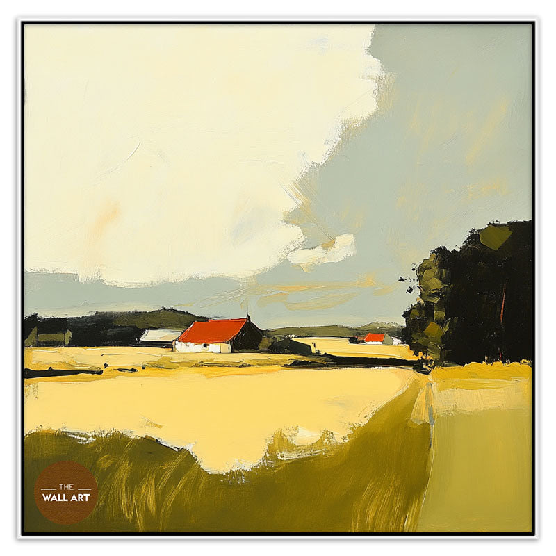 HOUSES ON YELLOW FIELD