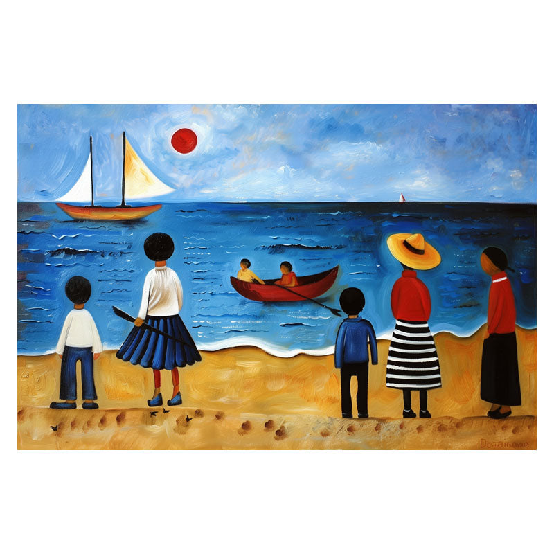 KIDS ON VIBRANT BEACH I