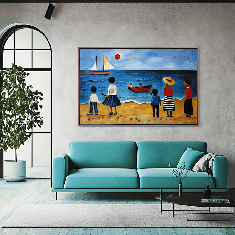 KIDS ON VIBRANT BEACH I