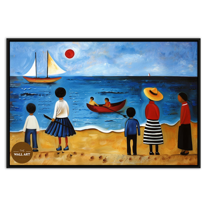 KIDS ON VIBRANT BEACH I