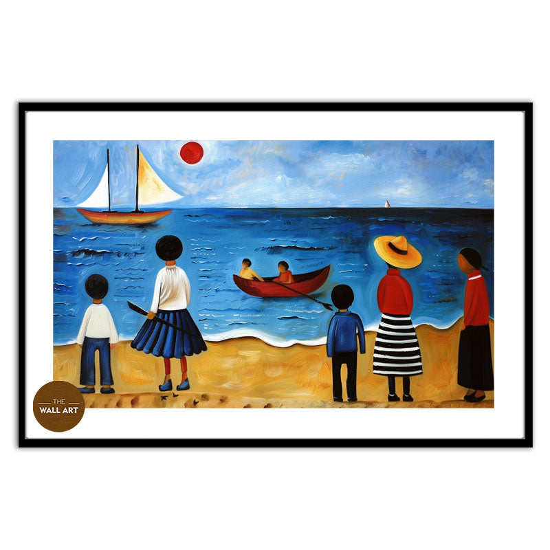 KIDS ON VIBRANT BEACH I