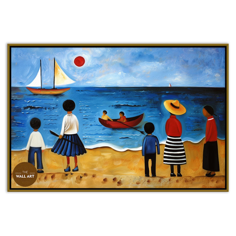 KIDS ON VIBRANT BEACH I
